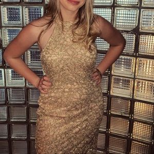 gold sequin dress
